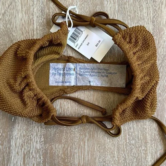 Good American Always Fits Tiny Ties Bottom in Bronze Brown 001 Size 3/4 - Picture 9 of 10